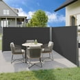 thumbnail image 2 of AECOJOY 236" x 63" Black Polyester Double Retractable Outdoor Privacy Screen, 2 of 8