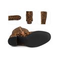 thumbnail image 2 of Women's Round Toe Chunky Heels Knee High Boots Leopard (Size 5.5), 2 of 5