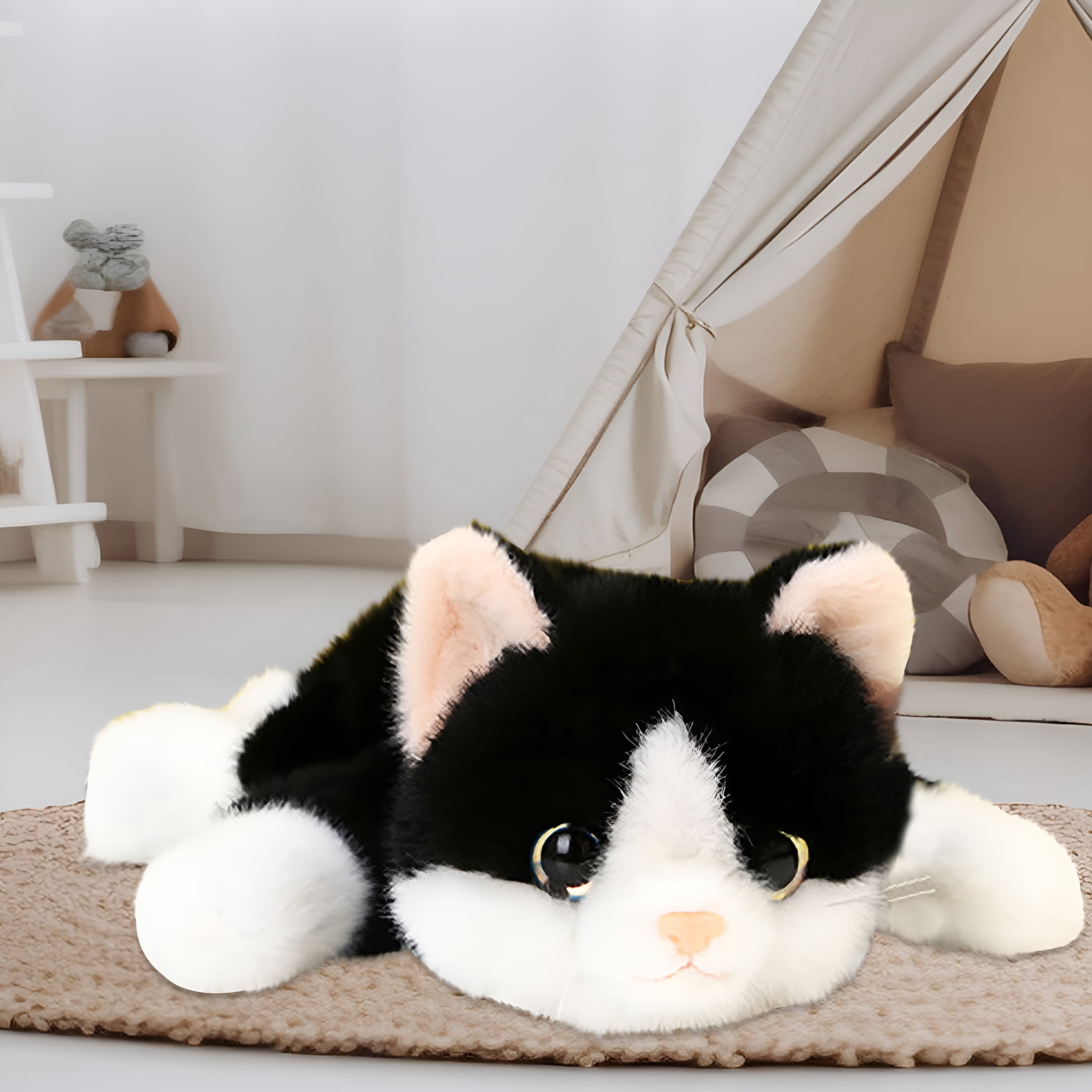 CYFW Weighted Cat Stuffed Animals 0.6 Lbs Cute Realistic Plush Toys 11.8 Inch Soft Plushies Gifts for Kids,Birthday Christmas for Kids,Boys,Girls,Adults