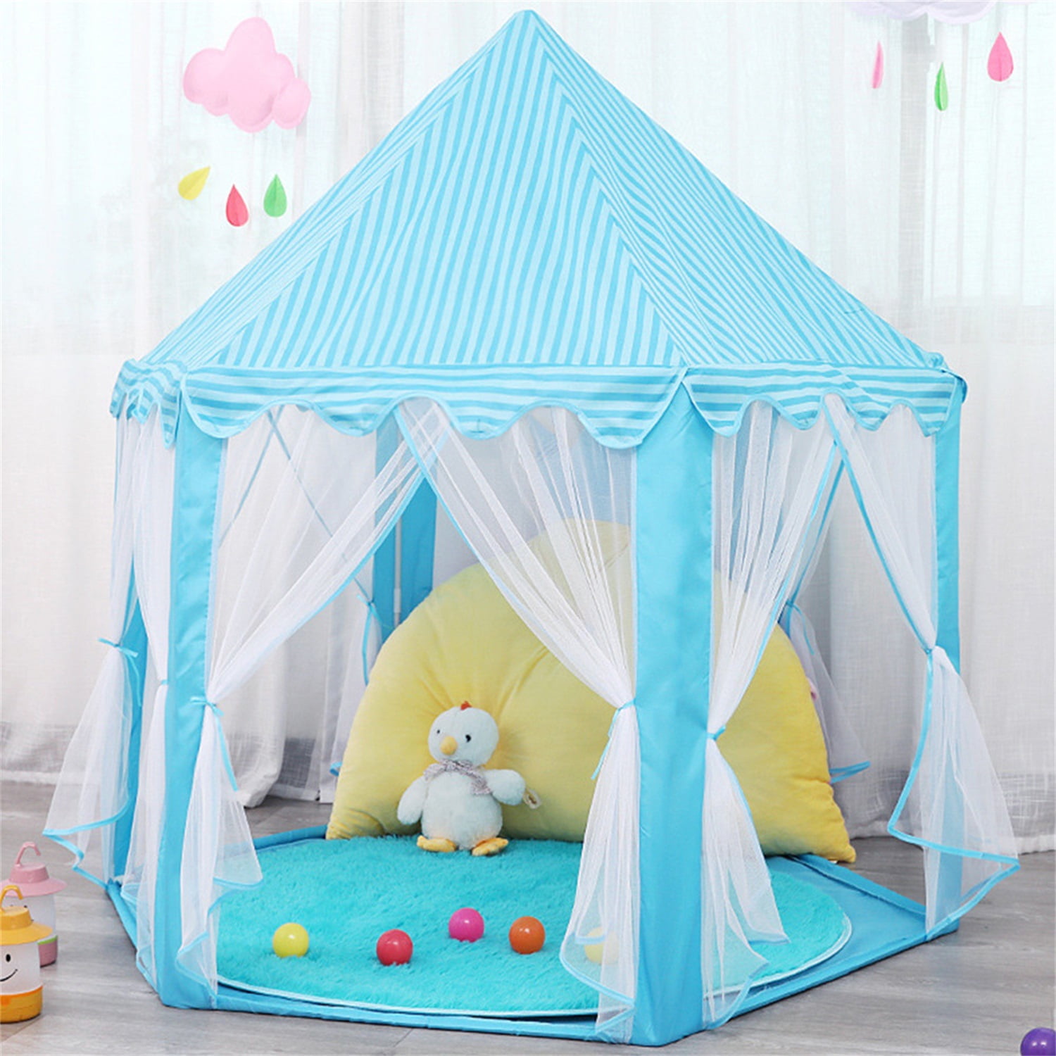 Kids Play Tents for Girls, Princess Castle Toy Tent, Toddler Children Play House, Hexagon 55''x53'' Kids Play Tents for Girls, Princess Castle Toy Tent, Toddler Children Play House, Hexagon 55''x53''