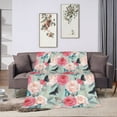 thumbnail image 7 of KLL Fleece Blanket Plush Throw Blanket Roses and Butterflies ,Soft Fuzzy Cozy Flannel Blanket for Couch Sofa Bed.(50"x40" ), 7 of 7