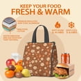 thumbnail image 5 of Daisy Pioneer Flower Brown Pattern Insulated Lunch Bag for Women Men, Large Portable Soft Cooler Tote, Thermal Food Storage Bag with Pearl Cotton, 8.66L, 8.75"x5.75"x9.5", 5 of 6