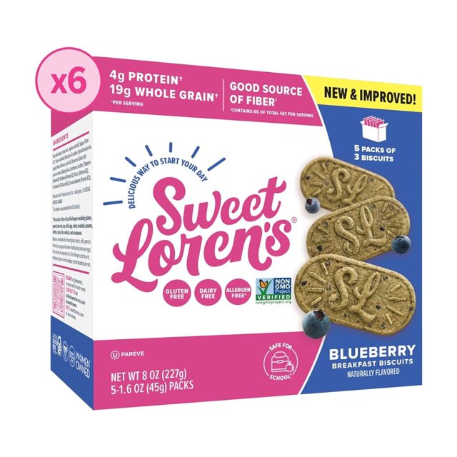Vegan Breakfast Biscuits | Cinnamon Sugar | 4g Protein, 19g Whole Grains | Plant Based, Gluten Free, Dairy Free, Nut Free Snacks | 3 Pack (15 Total Biscuits, 1.6 ounce each)