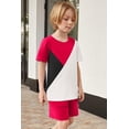 thumbnail image 6 of Arshiner Toddler Boy Summer Clothes Outfits Kids Colorblock Short Sleeve T-shirt Shorts Set, 6 of 7