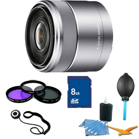 Sony - 30mm f/3.5 Macro E-Mount Lens Essentials Kit. Kit Includes Lens, Filter Kit, 8 GB Memory Card, 3 Pcs. Lens Cleaning Kit, Lens Cap Keeper, and Professional Blower / Dust Removal