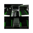 thumbnail image 4 of Leadwolf Car Floor Mats for BMW for 330 Vinyl Carpet Protection All Weather Front & Rear Full Set Velvet Colored Stripe Black and Green 4pcs, 4 of 5
