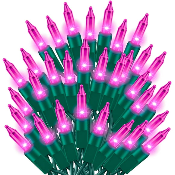 Cadena de luces TWINGLEHOME, color rosa, 100 L, 6 m, para interiores y exteriores