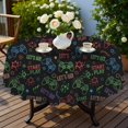 thumbnail image 4 of Game Controller Black Pattern Round Tablecloth 70"x70", Wrinkle Resistant Wipeable Table Cover for Kitchen Dining Room Picnic Patio and Party, 4 of 6