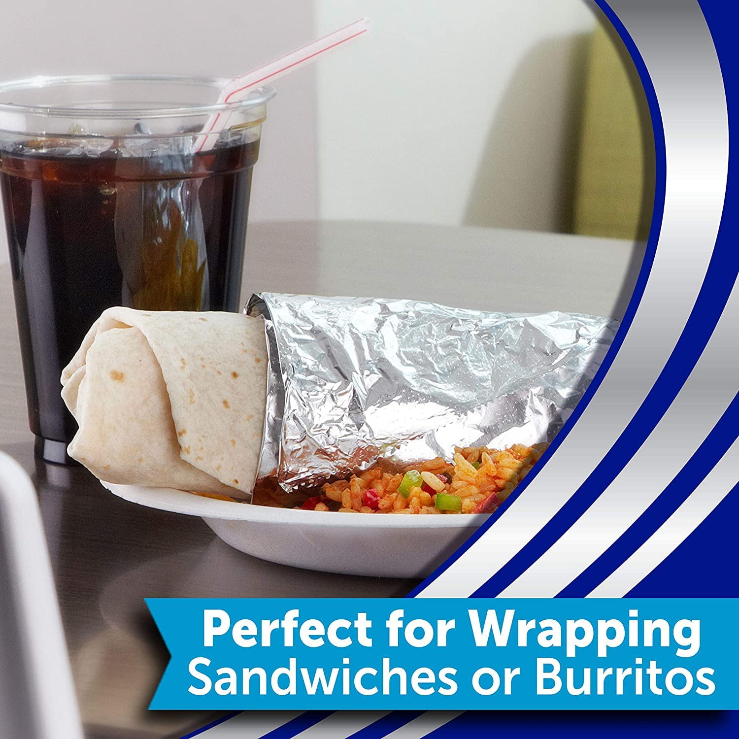 Wrap 711 Pop-Up Interfolded Aluminum Foil Sheets, 9 x 10 3/4, Silver, 6 Packs of 500 (Case of 3000 Sheets)