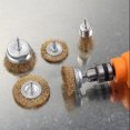 thumbnail image 5 of Juego de 5 accesorios para taladro con cepillo de alambre recubierto de latón para limpiar óxido, vástago hexagonal compatible con destornillador de impacto, 5 of 5