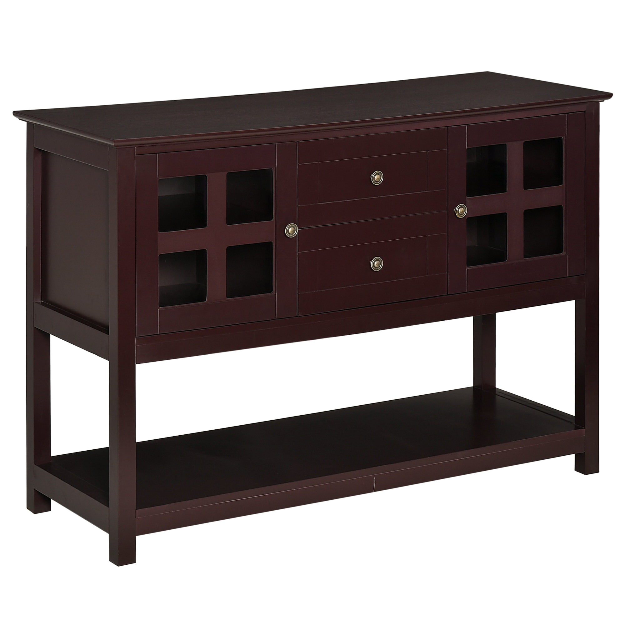 Kitchen Sideboard Storage Console w/ 2 Drawers, Espresso