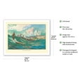 thumbnail image 2 of Surfing Waikiki Beach Hawaii - United Air Lines - Vintage Airline Travel Poster by Millard Sheets c.1950s - Fine Art Matte Paper Print (Unframed) 20x26in, 2 of 4
