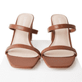 thumbnail image 7 of J. Adams Stormi Heeled Sandals Women Dressy Summer Flat Mules- Square Toe Double Band Low Block Heel Sandals - Chunky Sandals for Women - Summer Sandals, Womens Dress Sandals, Women's Heeled Sandals, 7 of 7
