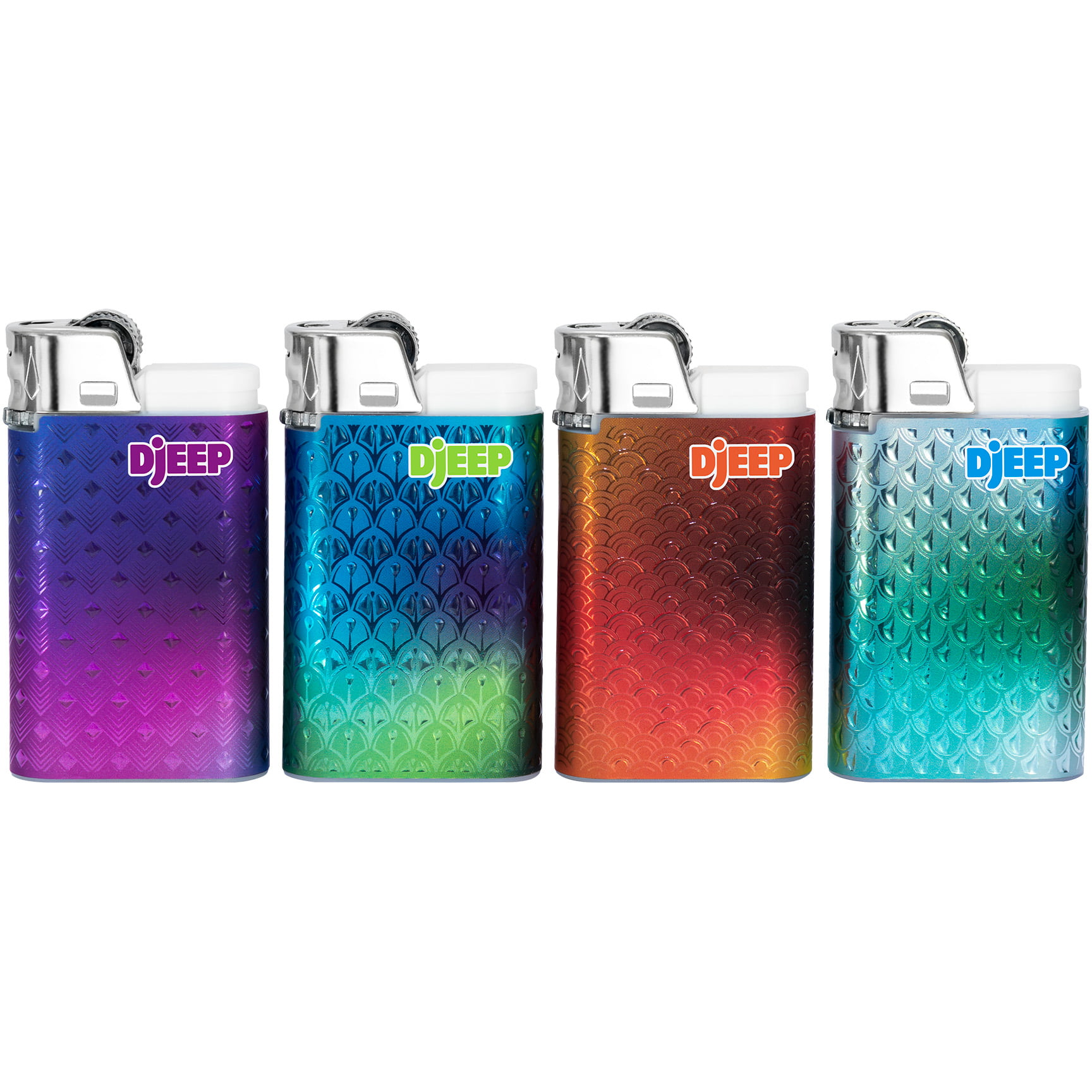 DJEEP Lighters, EDITION Collection Textured Metallic, Geometric Unique Lighters, 4 Count Pack of Disposable Lighters - Walmart.com