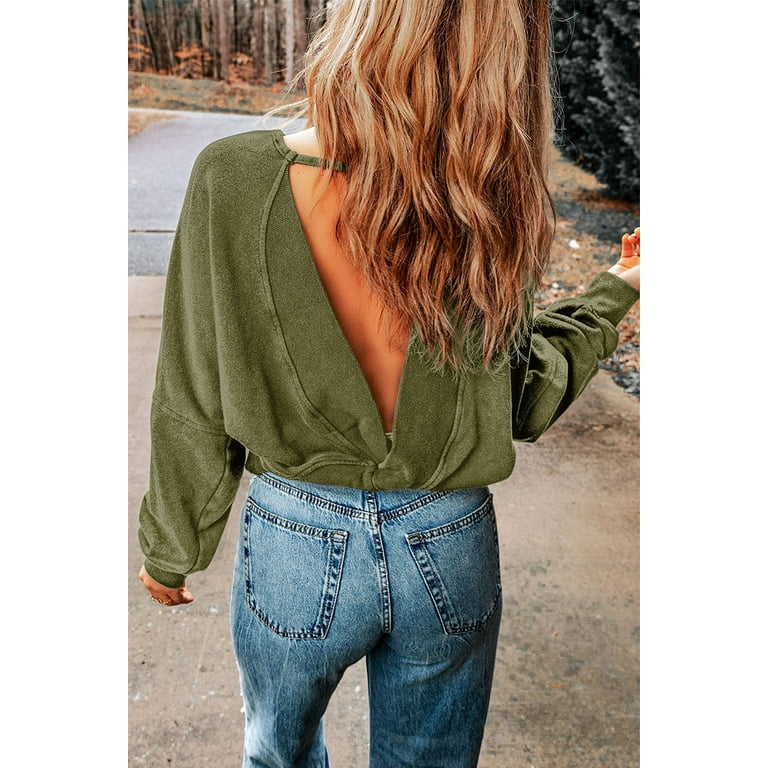 Backless sweatshirt hotsell
