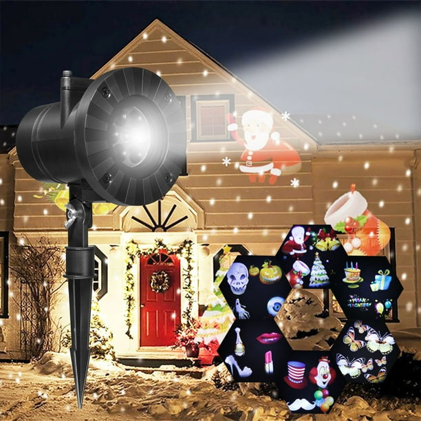 2in1 A Mené la Lumière de Projecteur Laser Mobile Paysage Extérieur Jardin Lampe Noël Halloween Vacances Fête Décorations Décorations de la Maison