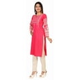 thumbnail image 5 of Maple Clothing Plus Size Indian Kurtas for Women Long Kurti Tunic Tops (Pink, 8XL), 5 of 6