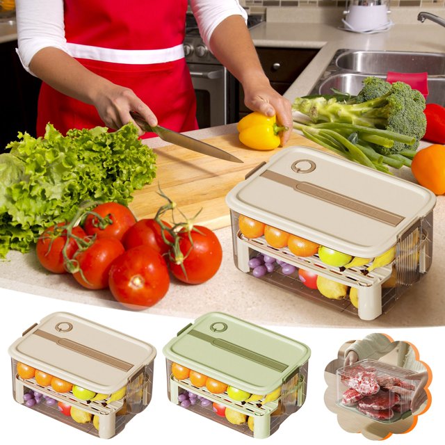 Caja de almacenamiento para refrigerador de cocina, caja portátil para mantener la frescura, clasificación de albóndigas de frutas y alimentos de múltiples capas, refrigerador móvil para Akmoler