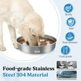 thumbnail image 5 of Slow Feeder Dog Bowls, 304 Stainless Steel Dog Slow Feeder Bowl 5 Cups Metal Dog Food Bowl with Non-Slip Base Bloat Stop Slow Eating Dog Bowl for Medium & Large Breed, Dishwasher Safe, 5 of 9