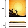 thumbnail image 3 of FMSHPON Halloween Castle Moon Set of 8 Coaster for Drinks, Absorbent Ceramic Stone Coasters Cup Mat with Cork Base for Home Kitchen Room Coffee Table Bar Decor, 3 of 4