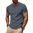 thumbnail image 3 of LTTVQM Men's T Shirts Short Sleeve Comfort Soft Crew Neck Lightweight Plain Tee Shirts Casual Summer Basic Tops Dark Gray XL, 3 of 6