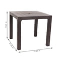 thumbnail image 2 of Sunnydaze 31" Square Polypropylene Indoor/Outdoor Patio Dining Table, Brown, 2 of 7