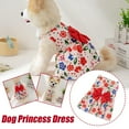 thumbnail image 3 of Wmool Robe Princesse Chien Imprimé Été avec Nœud Papillon Bouton Chiot Mignon Chat Skir C3, 3 of 9