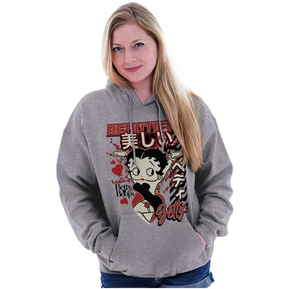 Kanji Style Betty Boop Beautiful Hoodie Sweatshirt Women Brisco Brands S
