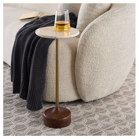 Aster Drink Table, White Marble