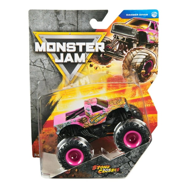 Monster Jam, Monster Truck Oficial de Stone Crusher, Vehículo Fundido a Presión, Escala 1:64, Juguetes para Niños a Partir de 3 Años
