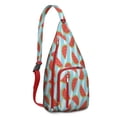 thumbnail image 1 of Tropical Sunshine Watermelon Chest Bag – Breathable Mesh Back Panel, Cute Fruit Print Fanny Pack for Sports, Concerts and Summer Festivals, 1 of 4