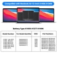 thumbnail image 2 of Batería portátil XINGLT para MacBook Air 13 A1466 A1369 8000 mAh, 2 of 7