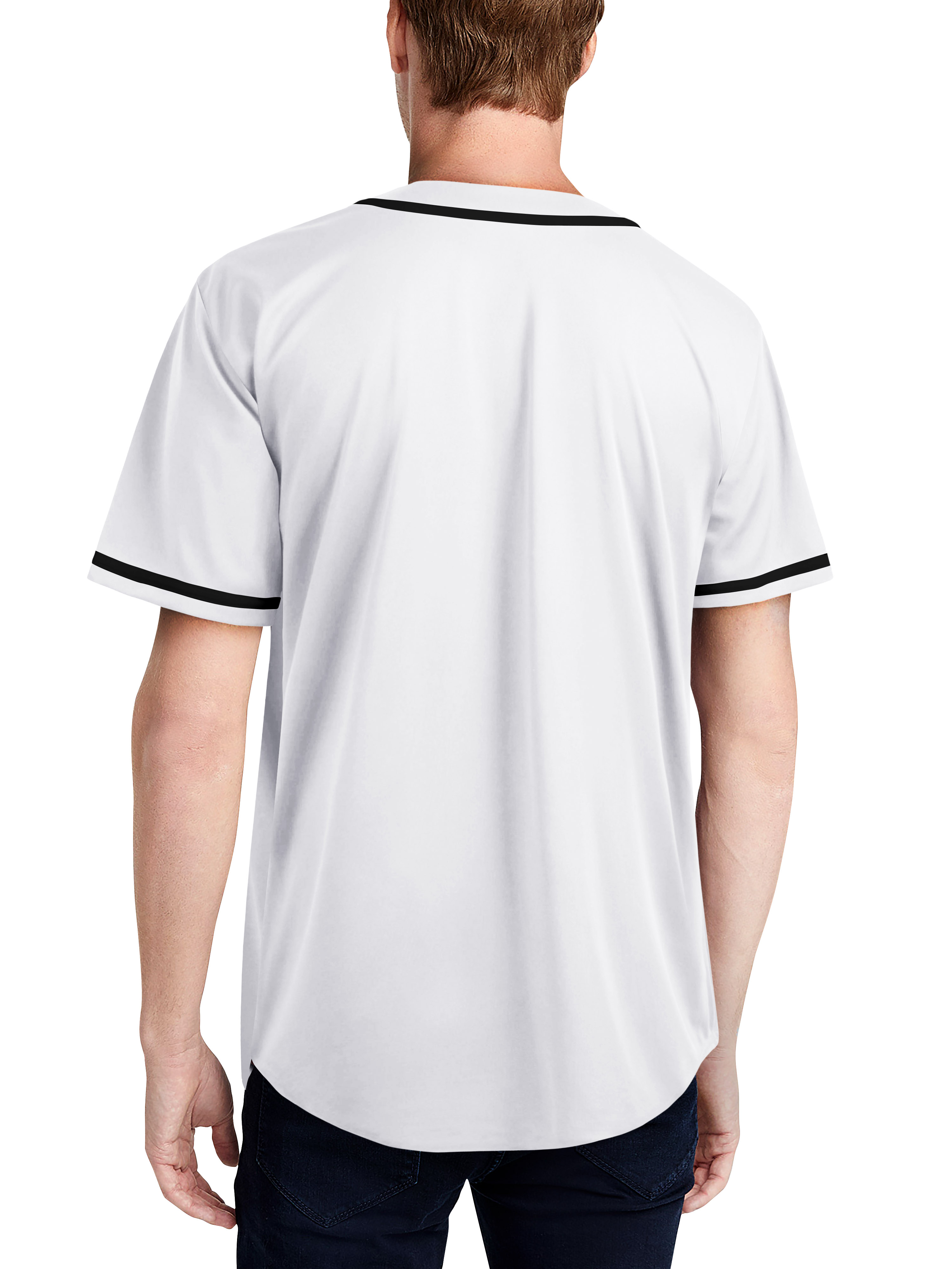 Camiseta de Equipo Deportiva para Hombre, Imprimible en Blanco, Cuello de Béisbol con Botones 2