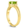 thumbnail image 2 of SZUL Women's 7X5MM Peridot and Diamond Pear Shaped Open Three Stone Ring in 10K Yellow Gold, 2 of 4