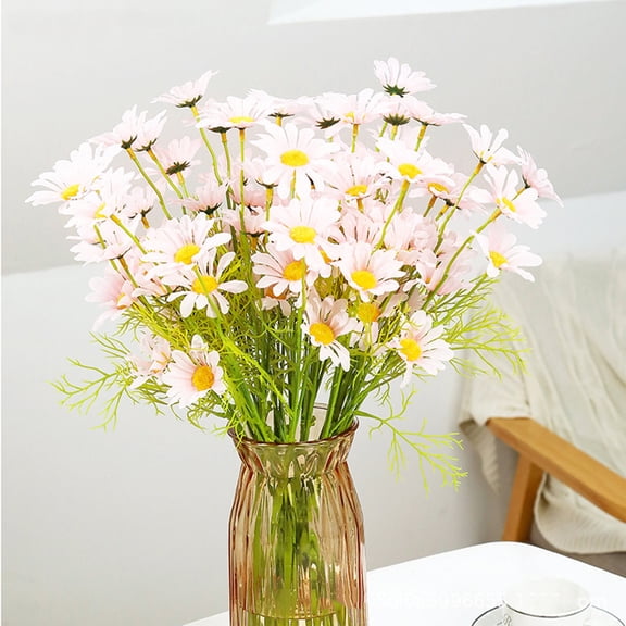 Artificial Flowers for Home Decor | 10-Piece Set of Lifelike Faux Flowers in White Purple Yellow Pink Red | Thanksgiving Christmas Spring Wedding Party Centerpiece Decorations
