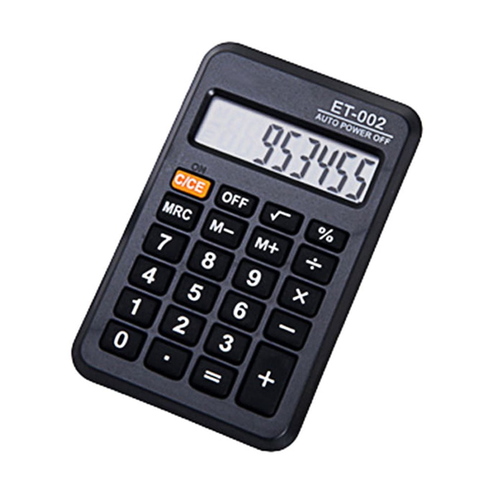 tooloflife Premium Mini Pocket Calculator with Leather Cover for Basics Budgeting Business Working Black