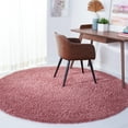 thumbnail image 2 of SAFAVIEH Venus Elijah Solid Plush Shag Area Rug, 6'7" x 6'7" Round, Pink, 2 of 8