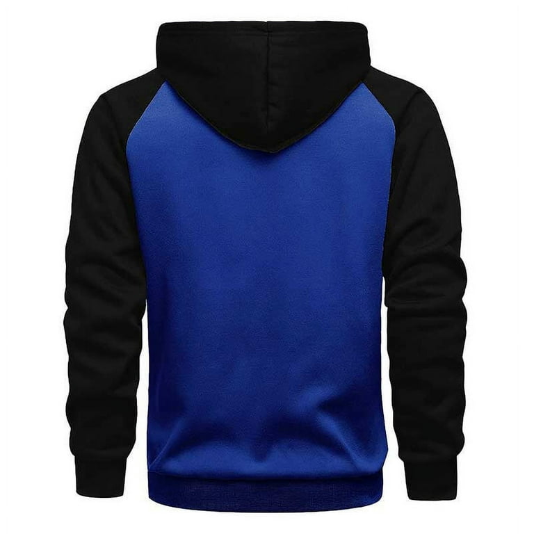 Yaoyar Mens Sport Long Sleeve Zip-up Brushed Hoodie Color Block