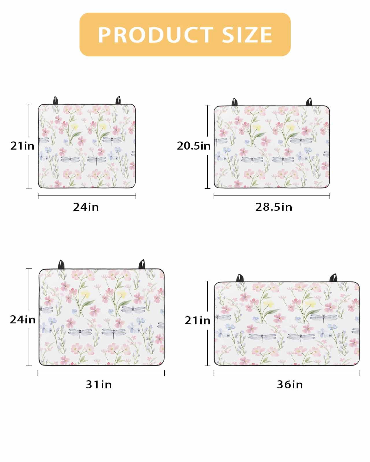 nqOlkjepod Large Induction Cooktop Protector Mat 24"x21", Pastoral Flower Stove Top Covers for Electric Stove, Summer Watercolor Garden Botanical Stove Burner Cover Mats, Glass Top Stove Cover