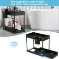 Oyajia 2 Tier Under Sink Containers with Sliding Storage Drawer, Organization and Storage for