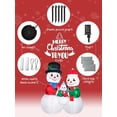 thumbnail image 2 of Familia de muñecos de nieve inflables Kalolary de Navidad de 6 pies con LED, 2 of 7