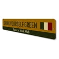 thumbnail image 4 of Drink Yourself Green Novelty Sign, Metal Wall Decor - 4x18 inches, 4 of 4
