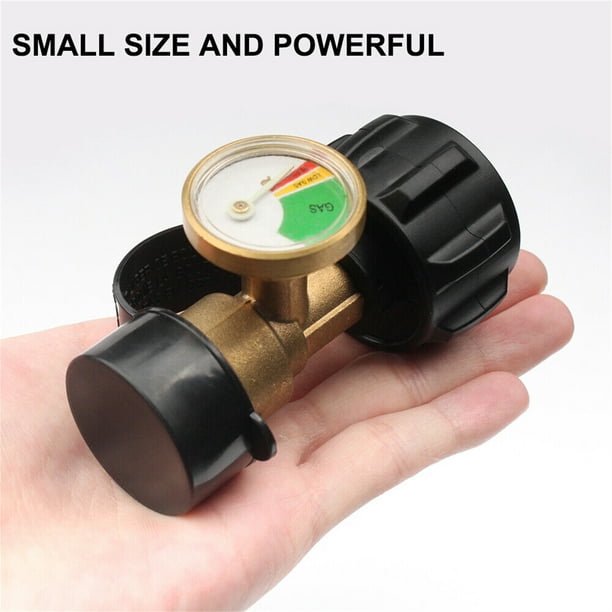 Propane Tank Gauge Brass Adapter with Gas Pressure Level Meter Indicator  Maximum Psi 250 for Bbq Rv