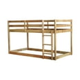 thumbnail image 4 of Bunk Bed Twin Over Twin, Low Twin Size Floor Bunk Beds with Ladder, Solid Wood Junior Bunk Bed for Bedroom, No Box Spring Needed-Natural, 4 of 9