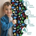 thumbnail image 3 of Blackout Kids Curtains,Colorful Cartoon Dinosaurs with ColorBlocks Pattern Childrens Insulated Curtains Set Of 2,Bedroom Essentials,Toddler Room Decor 42"x63", 3 of 5
