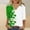 A06-Green, variant on VgaVtl St Patrick Day Shirts for Women 3/4 Sleeve V-Neck T-Shirt Women Casual Workout Regular Shamrock Classic Tops