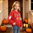 thumbnail image 5 of CYRBOKO Girls Halloween Sweatshirt, Casual Pullover Long Sleeve Crew Neck Red Holiday Top Size 11-12 T, 5 of 7