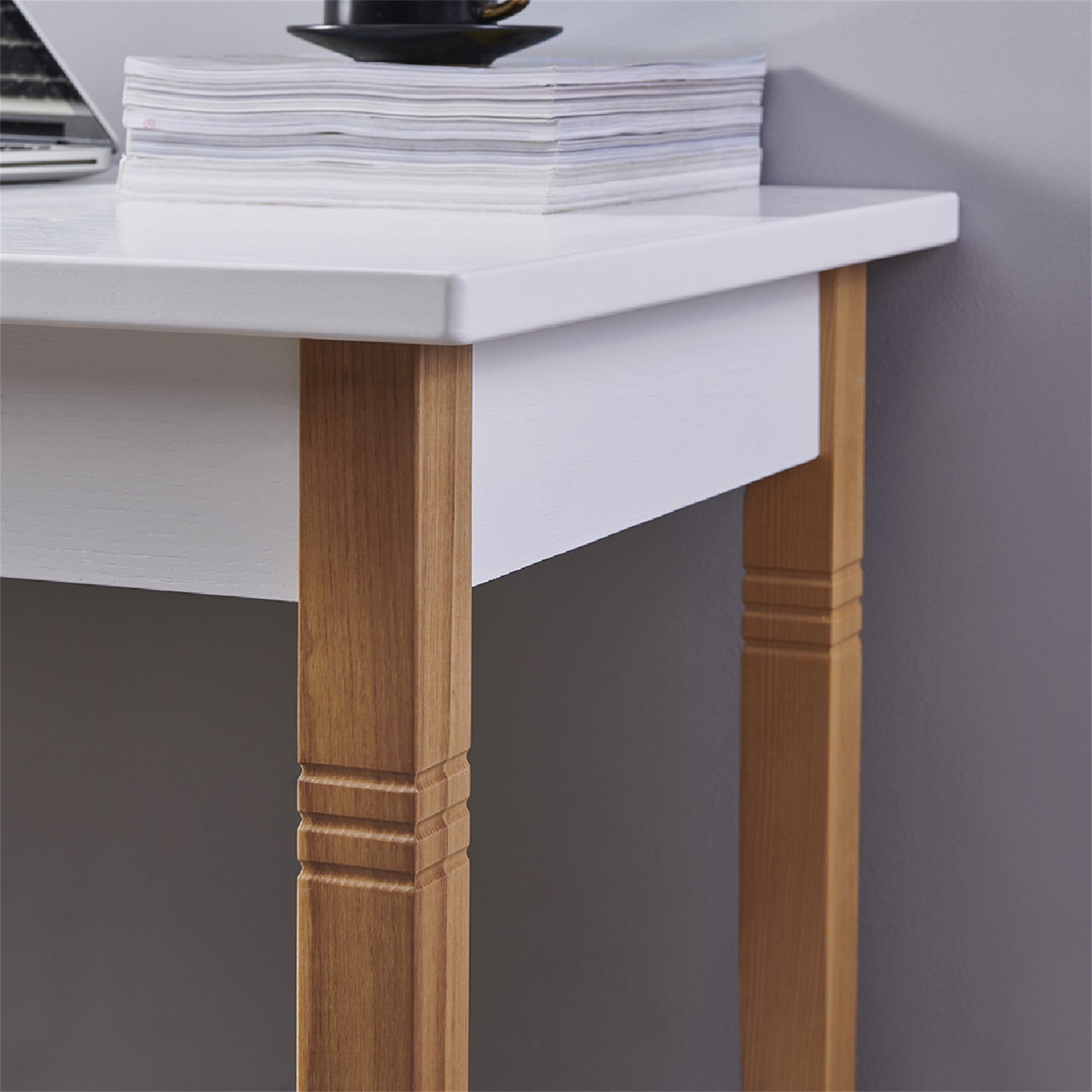 Resenkos Modern Wood Writing Desk with Drawer, Home Office PC Laptop Study Table, White 47 inch Resenkos Modern Wood Writing Desk with Drawer, Home Office PC Laptop Study Table, White 47 inch