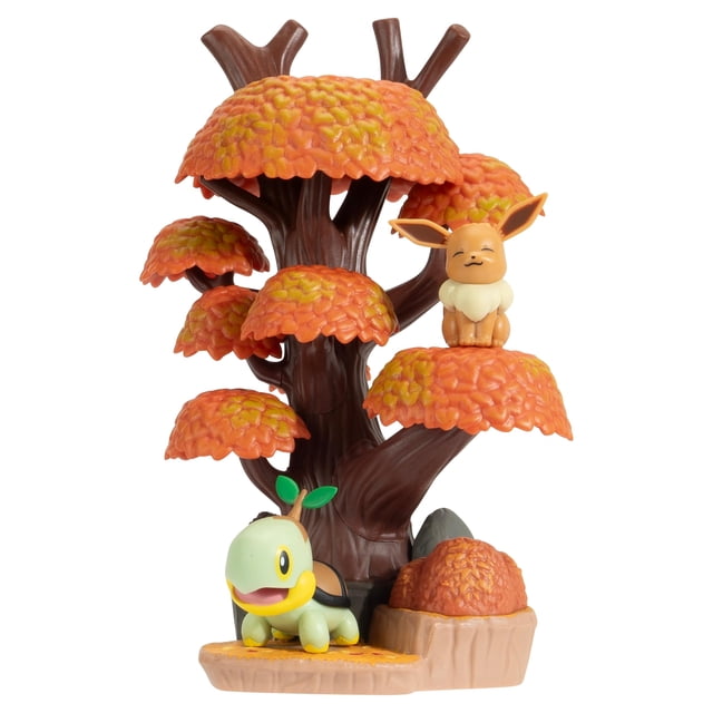 Playset Jazwares Pokémon Autumn Forest con 2 figuras de batalla