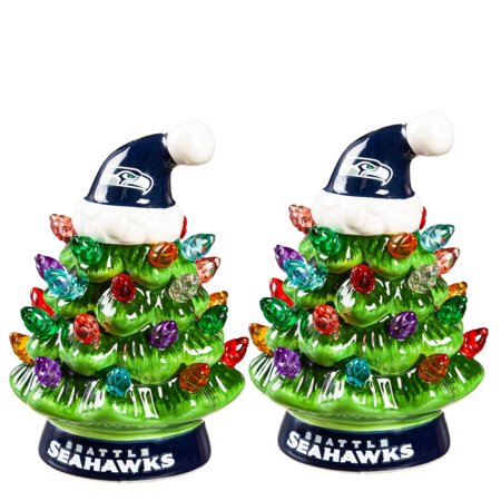 Seattle Seahawks 2-Pack 4 Ceramic LED Christmas Tree Set Seattle Seahawks 2-Pack 4 Ceramic LED Christmas Tree Set